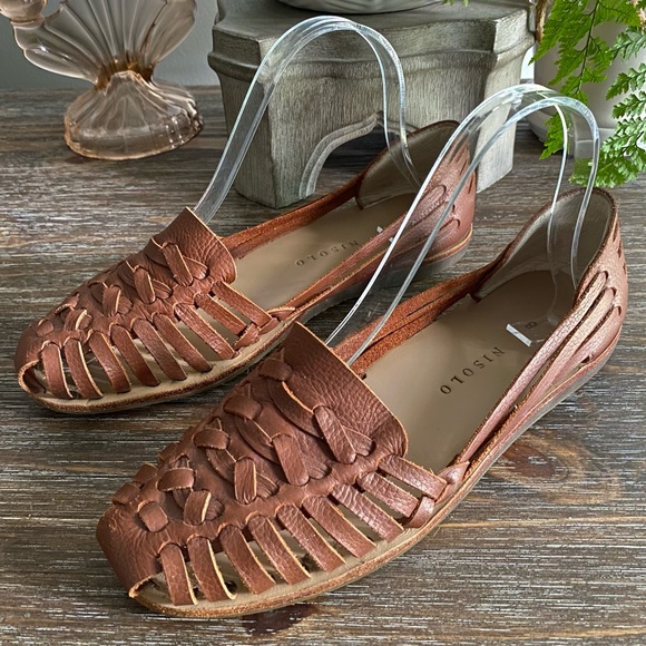 Nisolo Huarache Leather Braided Sandal Shoe Burnt Sienna Womens‎ 8 Brown Tan EUC - Picture 9 of 15